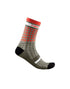 CASTELLI MAISON 18 SOCKS BARK GREEN FIERY RED